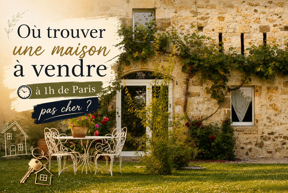 Où trouver une maison à vendre à 1h de Paris pas cher ?