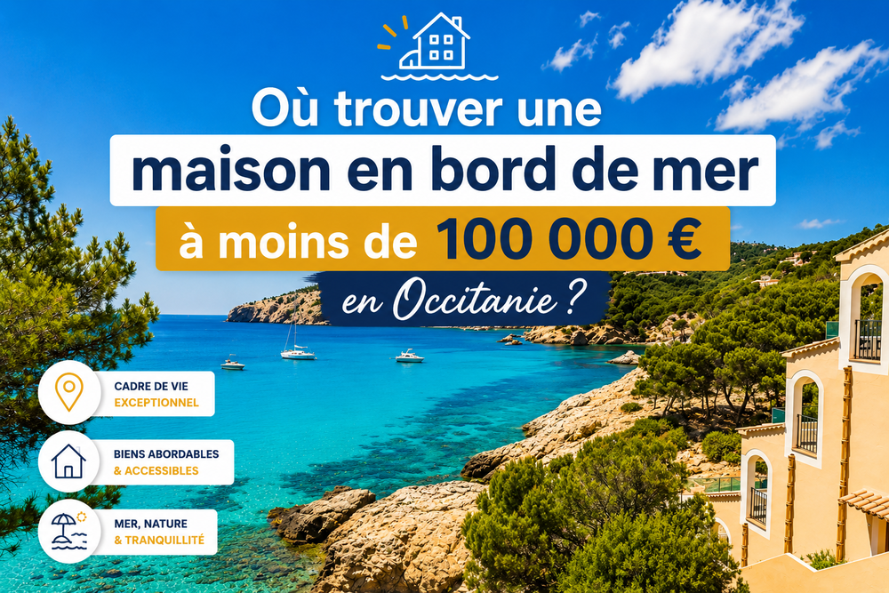 Maison en bord de mer à moins de 100 000 euros en Occitanie dans une station balnéaire du littoral méditerranéen
