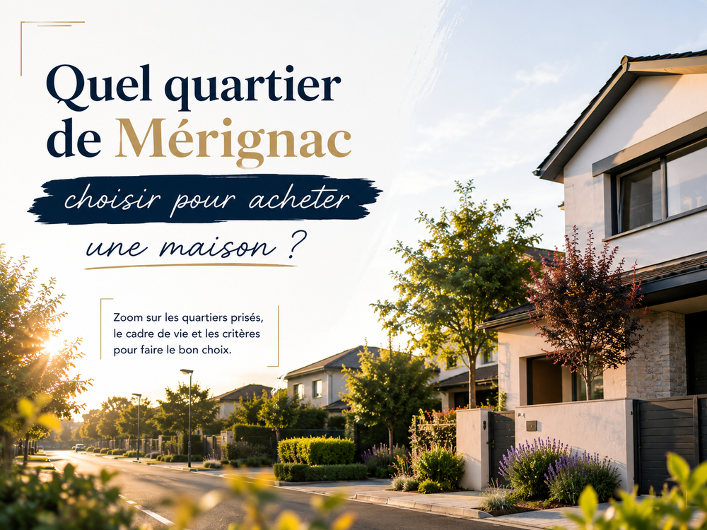 Quartier de Mérignac avec maisons familiales et espaces verts pour un projet d'achat immobilier