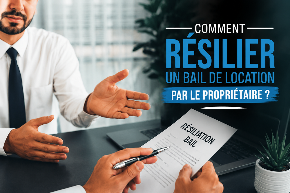 Propriétaire présentant un document de résiliation de bail de location lors d'un entretien avec un locataire.